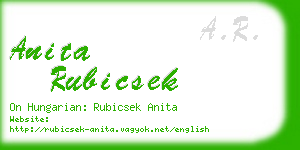 anita rubicsek business card
